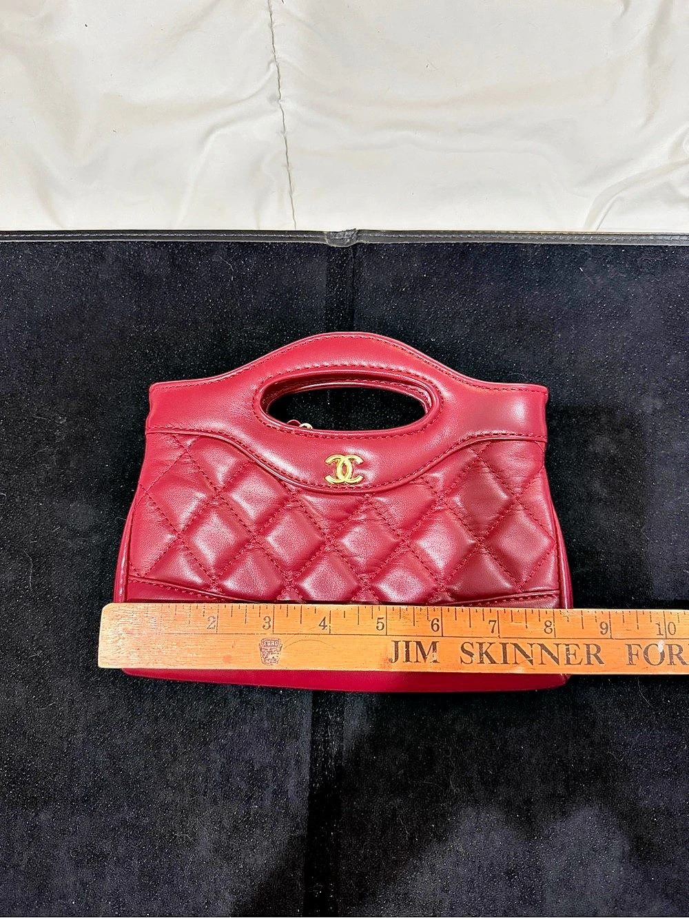 Chanel Mini Coco Top Handle cross body Bag in Maroon - Picture 3 of 12
